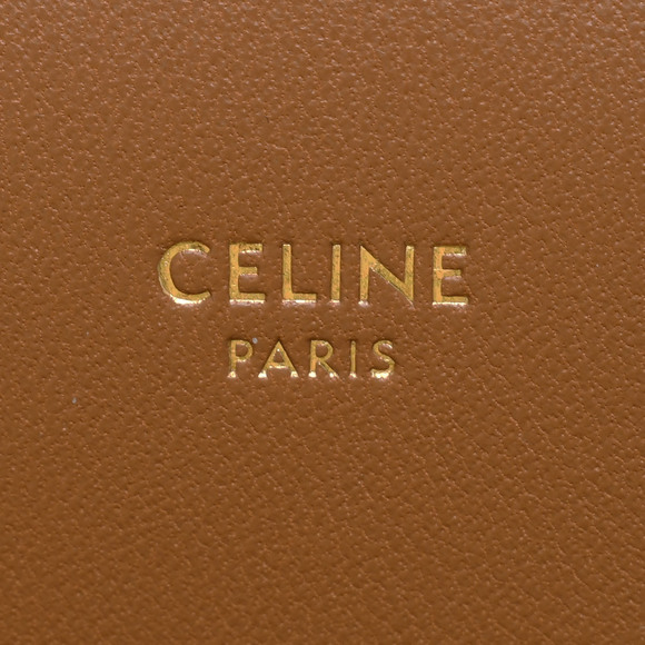 Celine Phone Pouch Triomphe Canvas Lambskin Tan - Picture 10 of 12